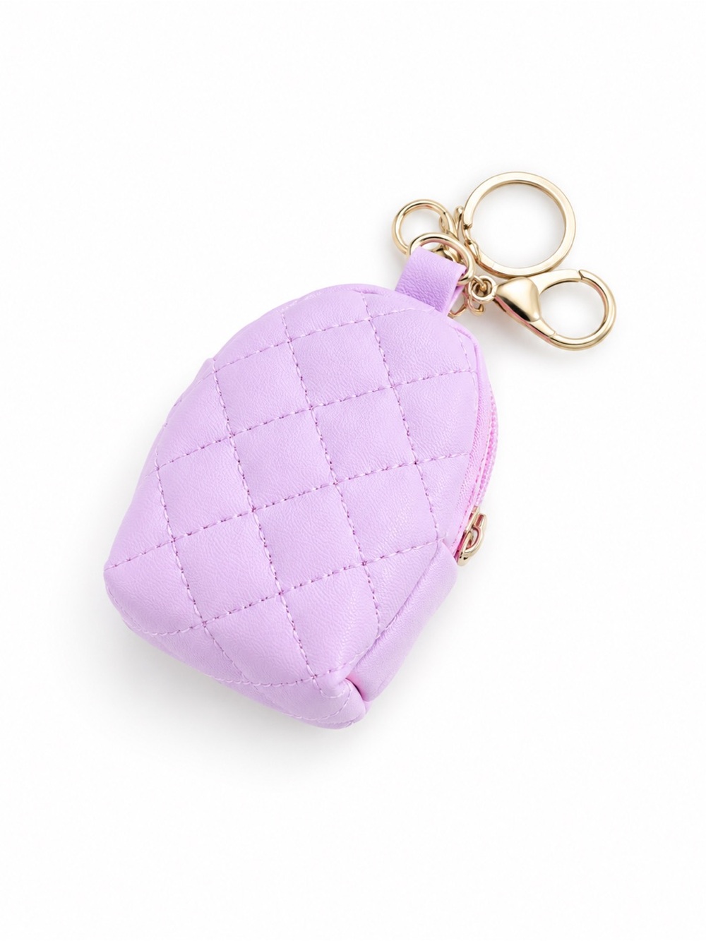 Pink Quilted Mini Backpack Keychain - Picture 2 of 3